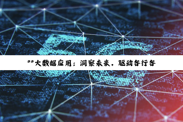 **大数据应用：洞察未来，驱动各行各业数字化转型新热点**